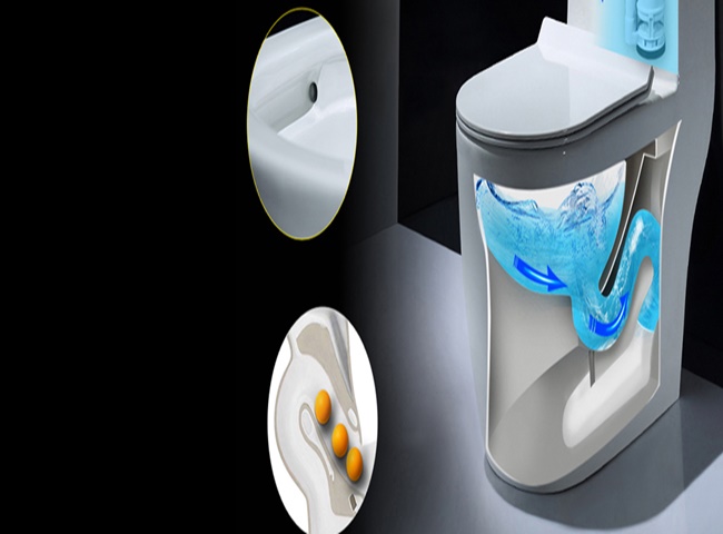 bồn cầu xả nước kh&ocirc;ng xo&aacute;y do hệ thống xả thẳng